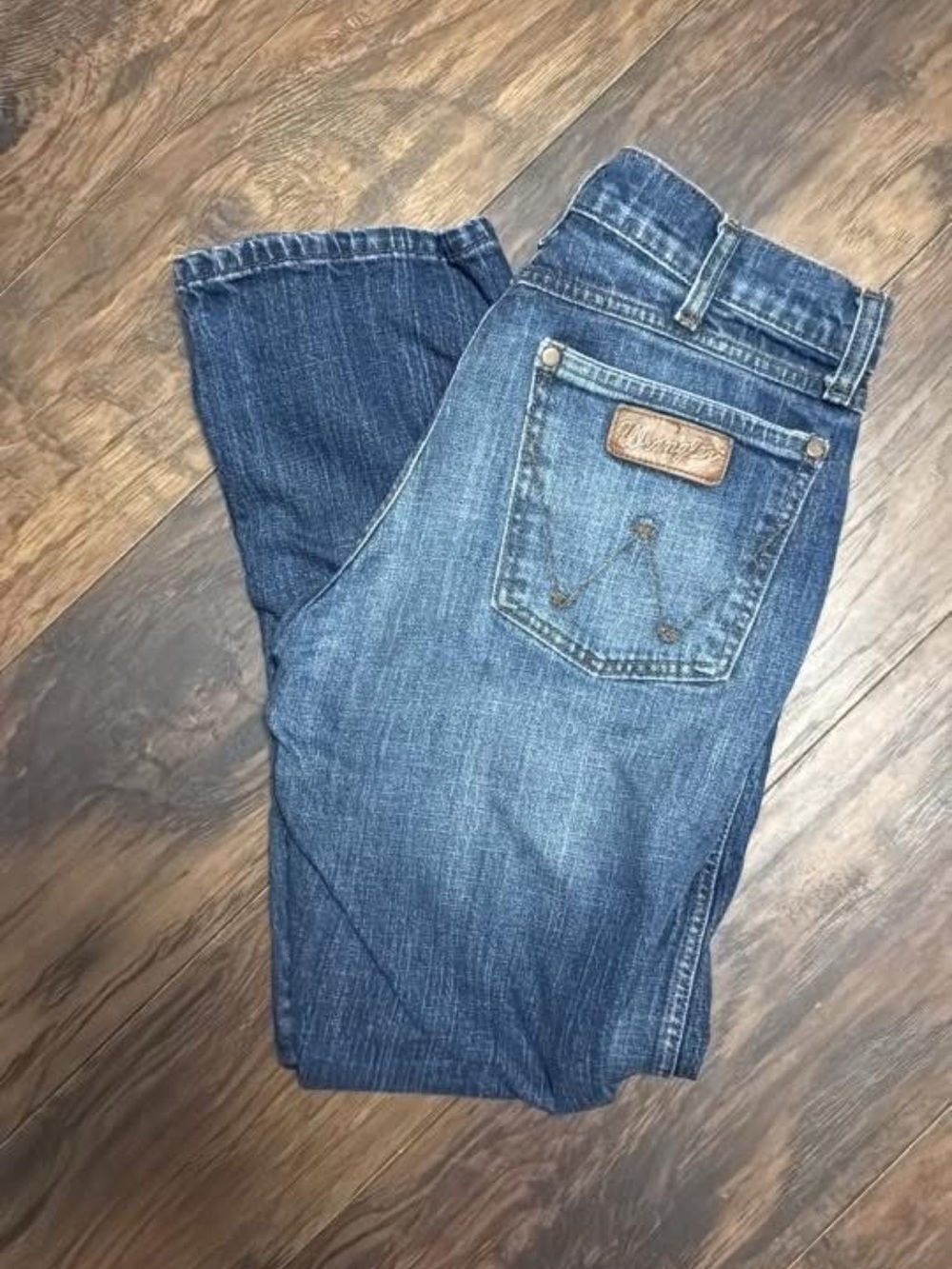 Classic Blue Denim Jeans with Back Pocket Patch